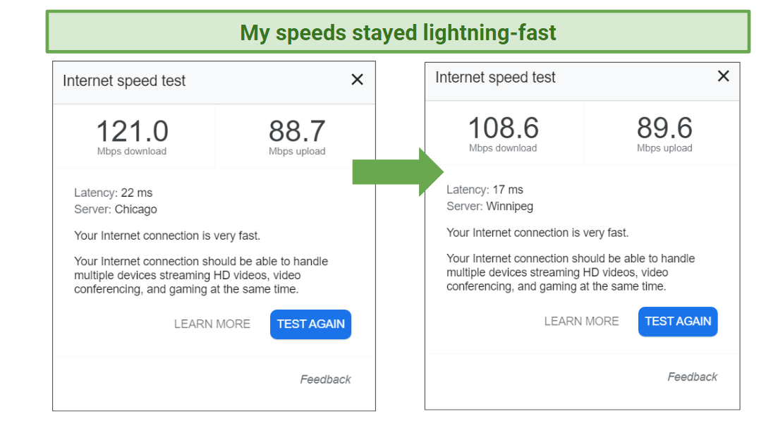 Speeds – Fast Enough for HD Streaming